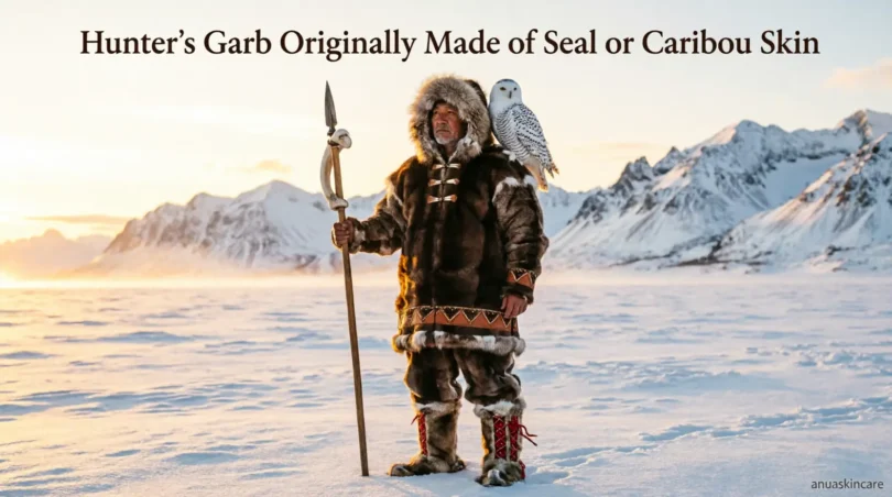 huntera's garb originally made of seal or caribou skin