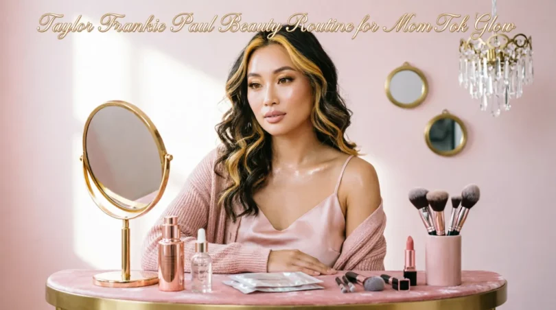 taylor frankie paul beauty routine for momtok glow