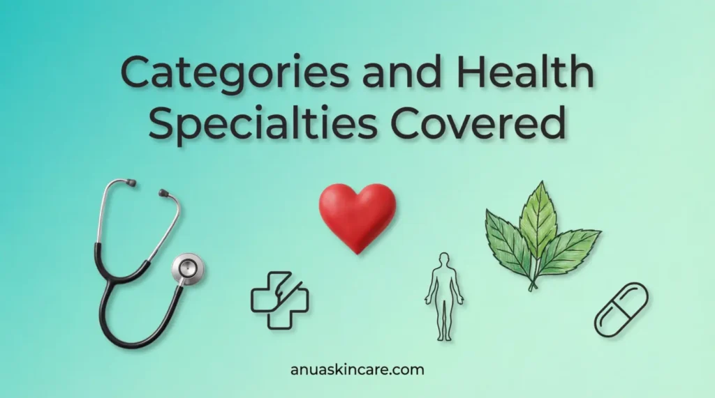 categories and health specialties covered