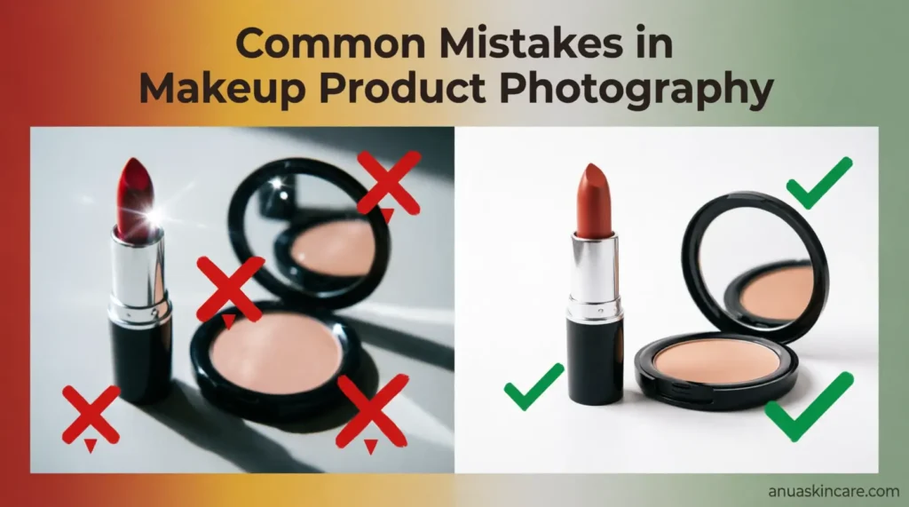 common mistakes in makeup product photography