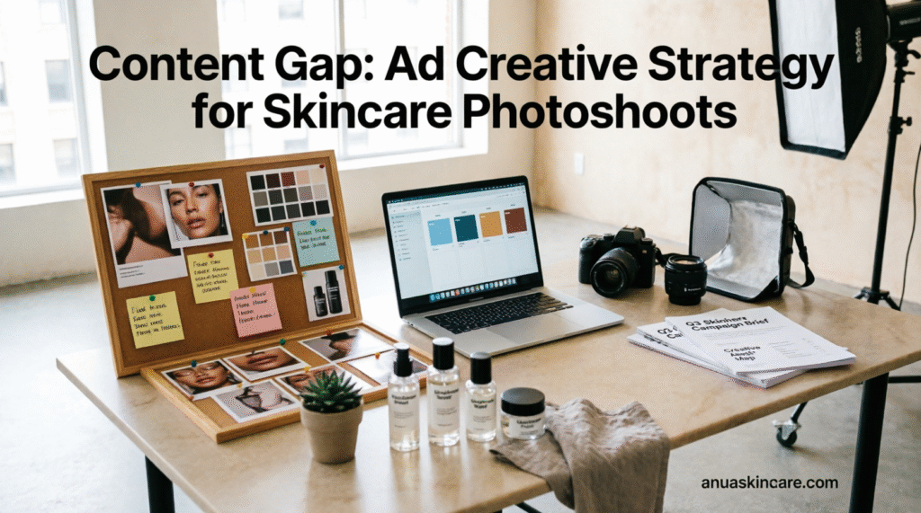 content gap ad creative strategy for skincare photoshoots