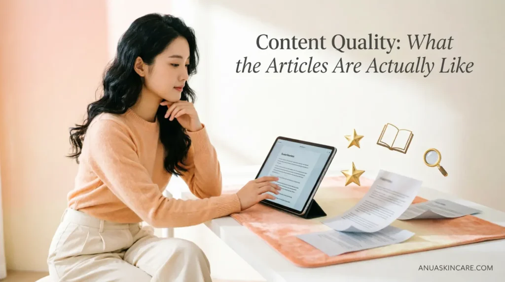 content quality what the articles are actually like