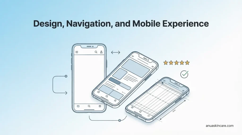 design, navigation, and mobile experience