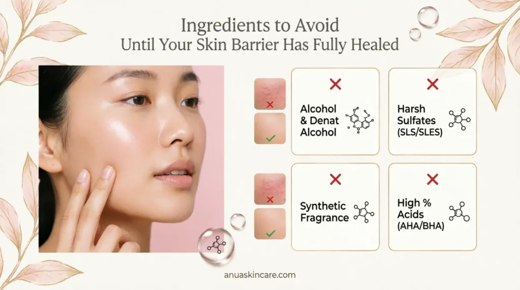 ingredients to avoid until your skin barrier has fully healed