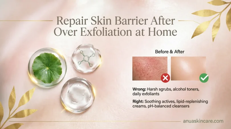 repair skin barrier after over exfoliation at home