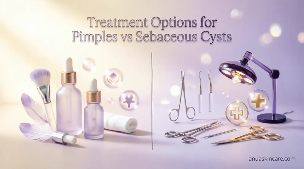 treatment options for pimples vs sebaceous cysts